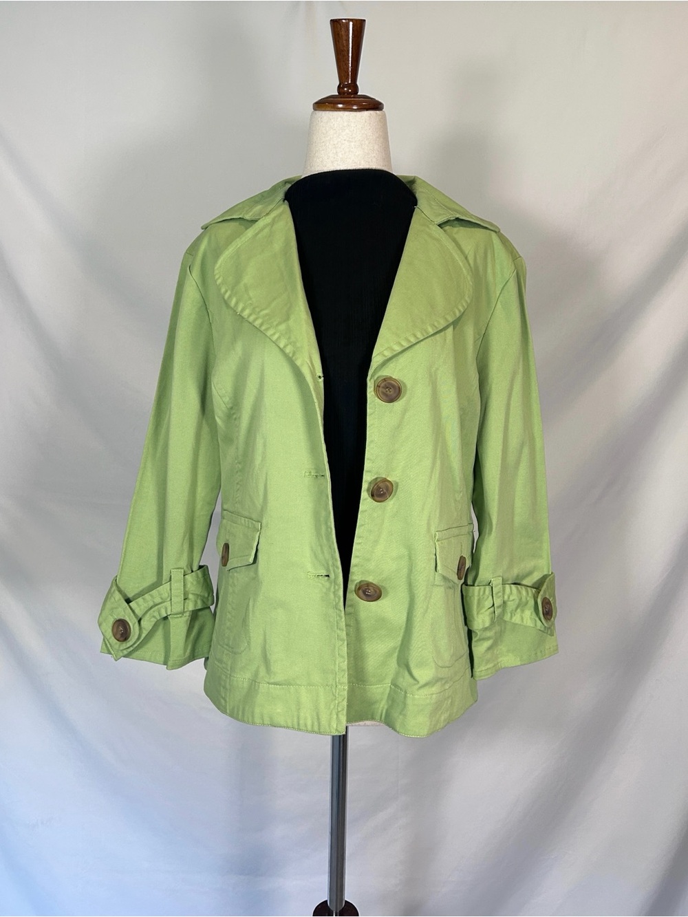 Live a Little Y2K Light Green Short Trench Style Coat